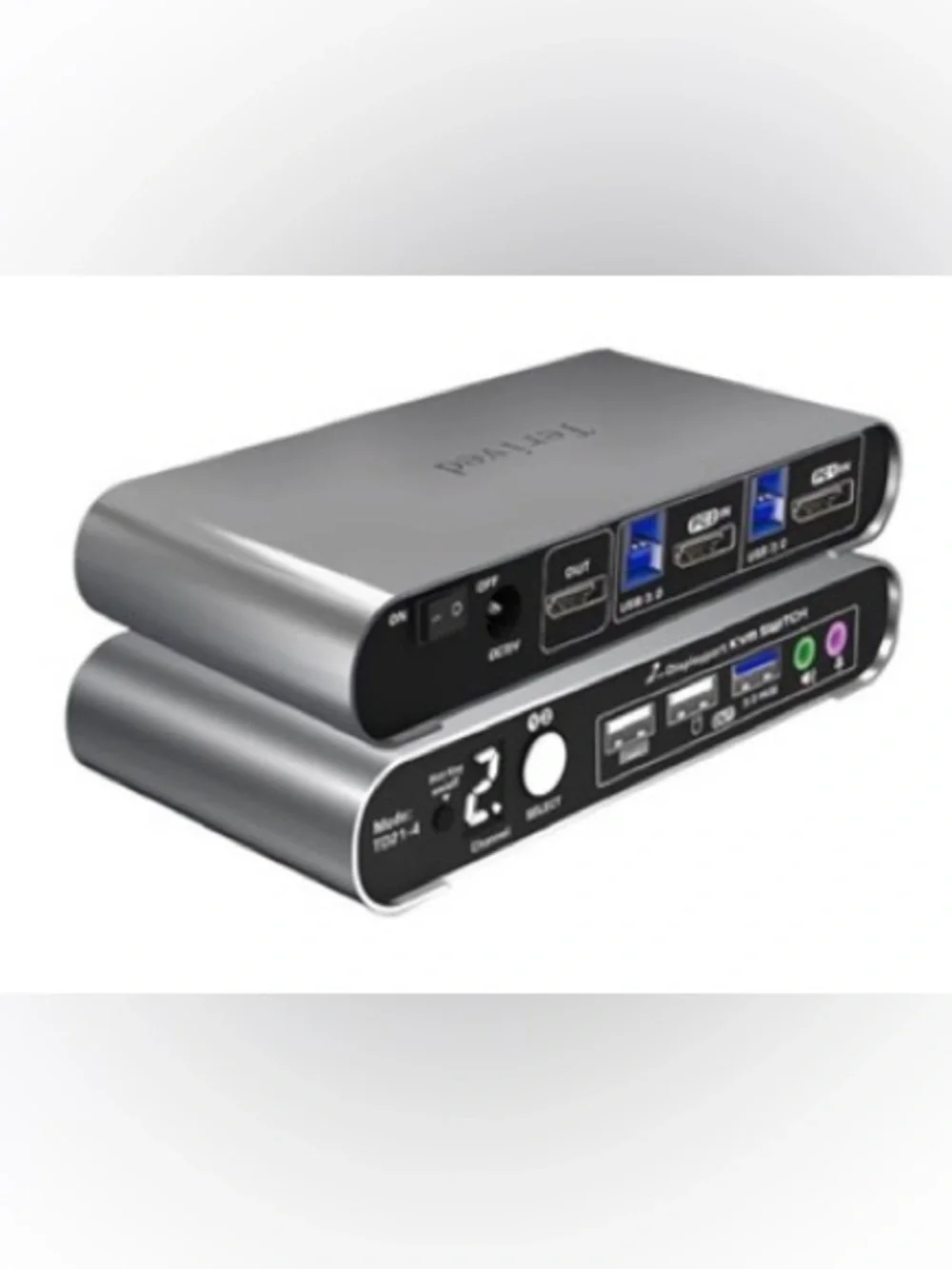 Silver 2-Port DisplayPort USB 3.0 KVM Switch - Silver NIB